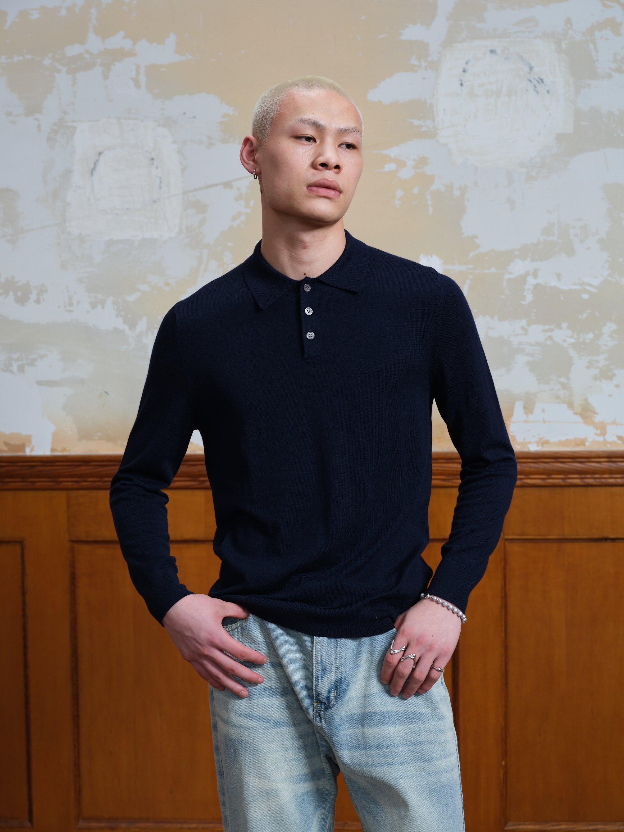 Merino Long Sleeve Polo