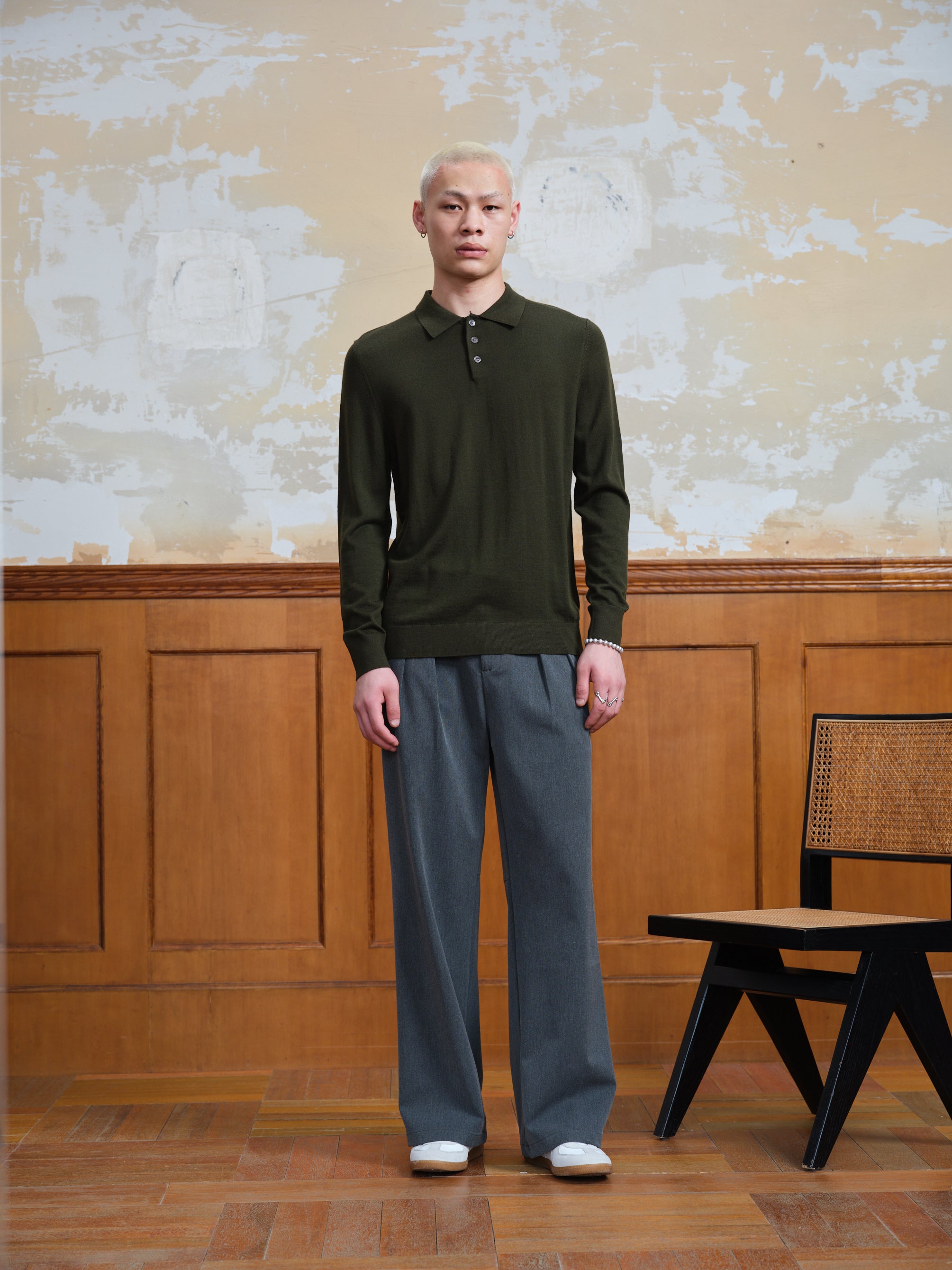 Merino Long Sleeve Polo-3
