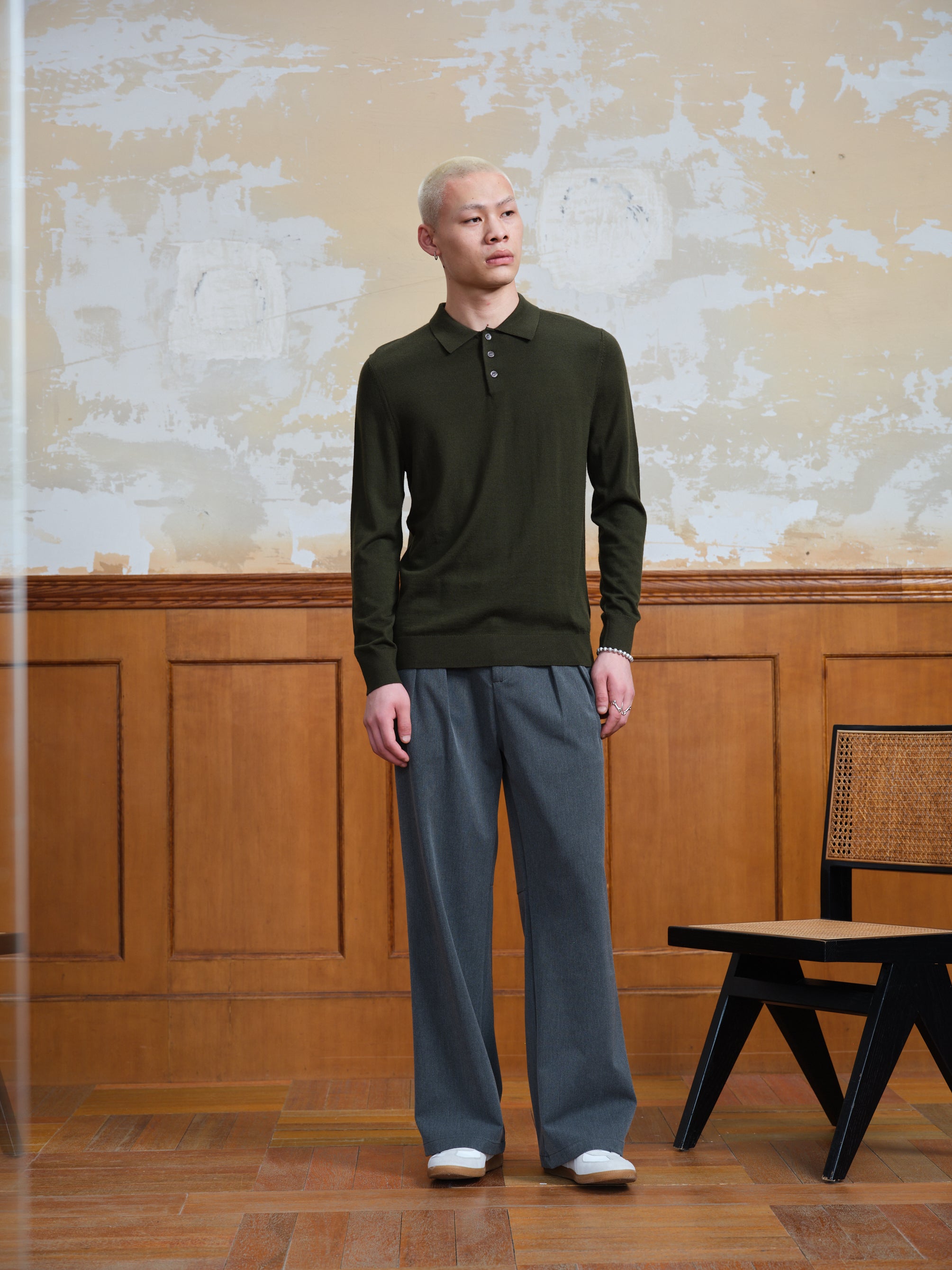 Merino Long Sleeve Polo